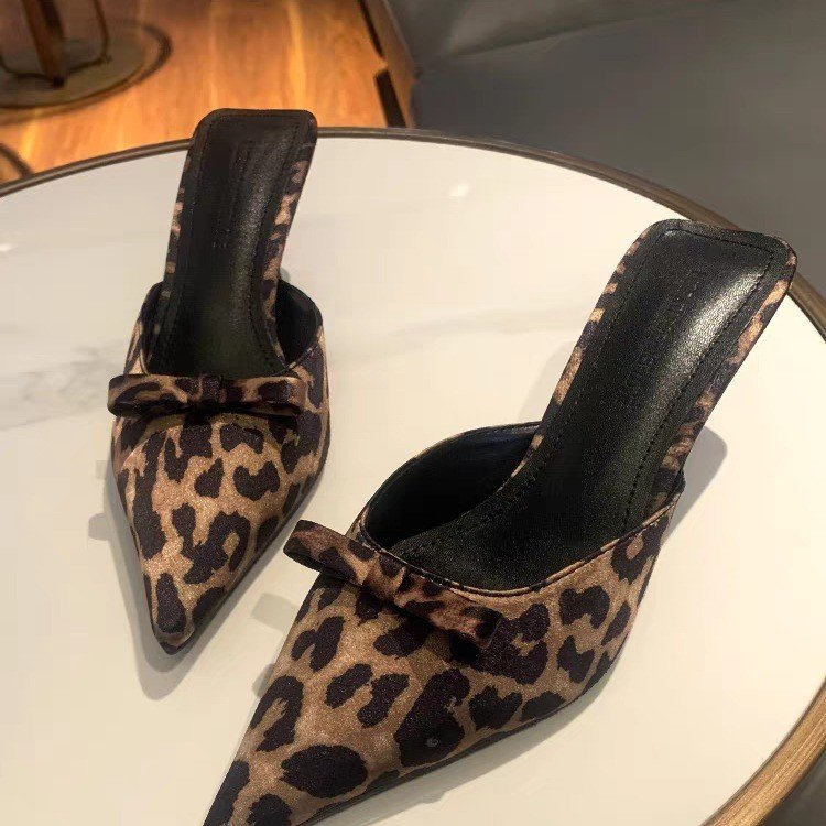Women'S Formal Wear For Wedding - kadın leopar desenli sivri uçlu yüksek