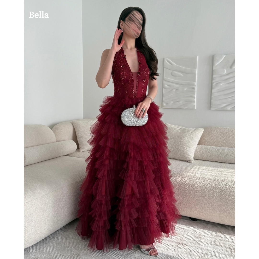 Women Formal Wear For Graduation - Bella Özel Tasarım Saten Straplez Boncuklu
