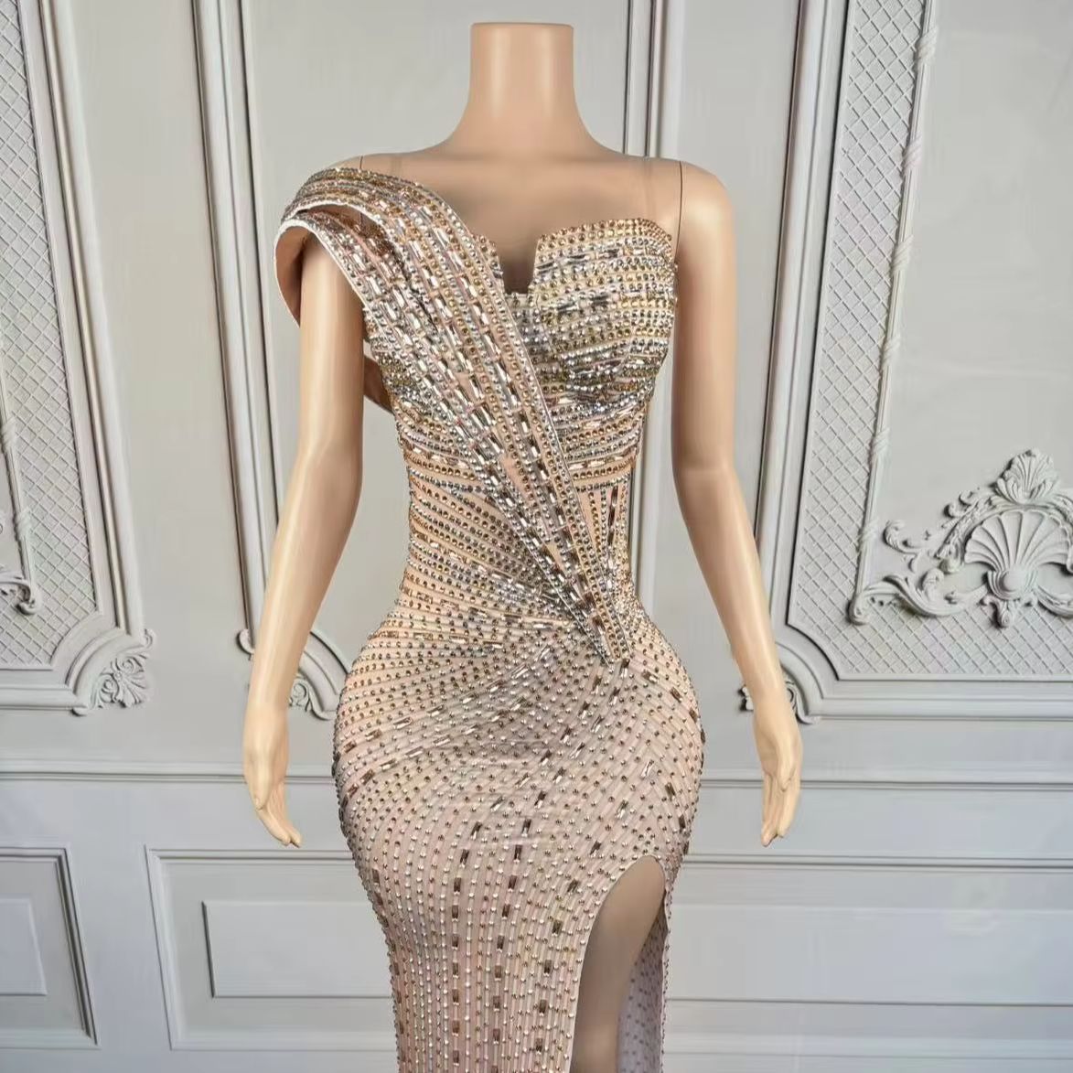 Women Formal Wear For Graduation - Xiangbin Sparkly Kristaller Örgün Uzun Elbiseler