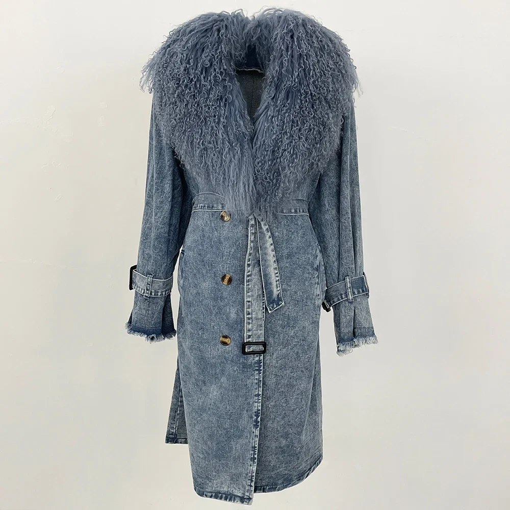 Trench Coat Formal - Moğol Kürk Yaka Ceket 2025 Sonbahar