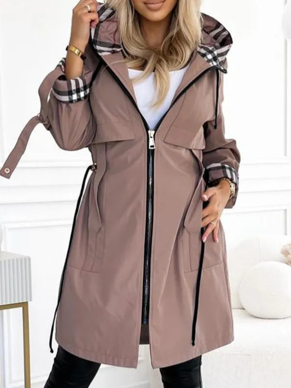 Trench Coat Formal - Moda Trençkot Kadın Sonbahar Kış Düz