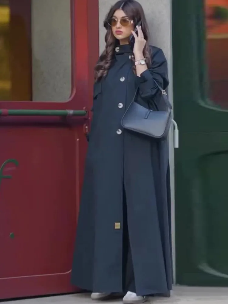Trench Coat Formal - Müslüman Abaya Kadın Trençkot Fas Palto