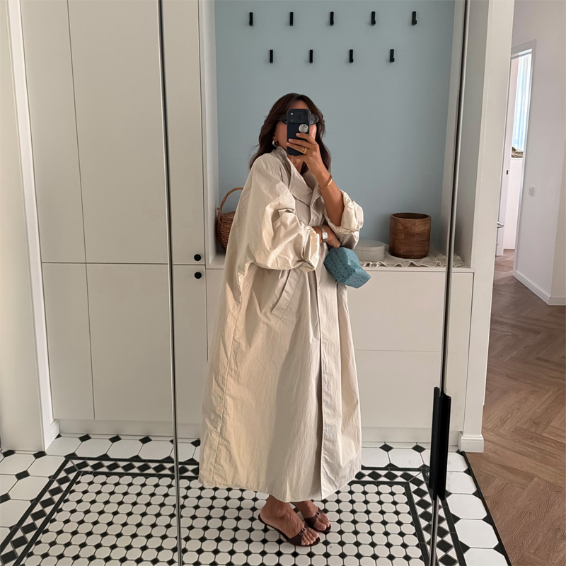 Kırık Beyaz Büyük Beden Uzun T - Trench Coat Formal incelemesi ve fiyatı