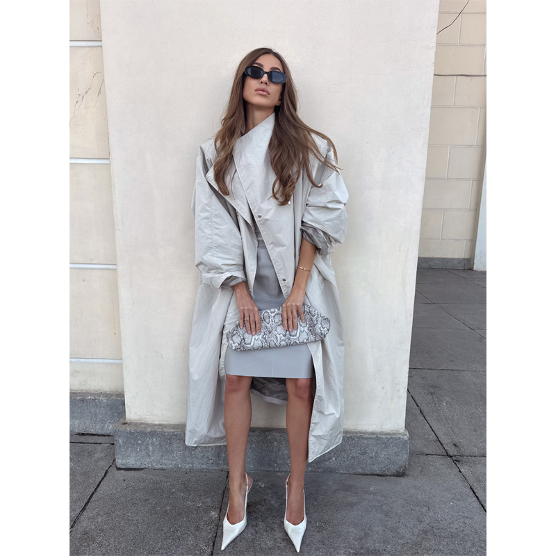 Kırık Beyaz Büyük Beden Uzun T - Trench Coat Formal incelemesi ve fiyatı