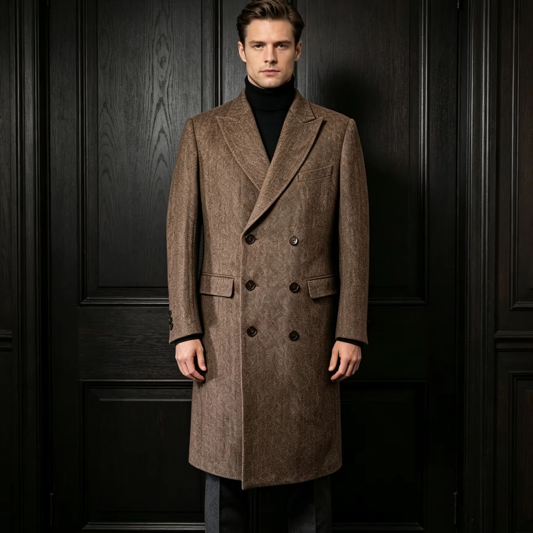 Erkekler % 100% Saf Yün Uzun P - Trench Coat Formal incelemesi ve fiyatı
