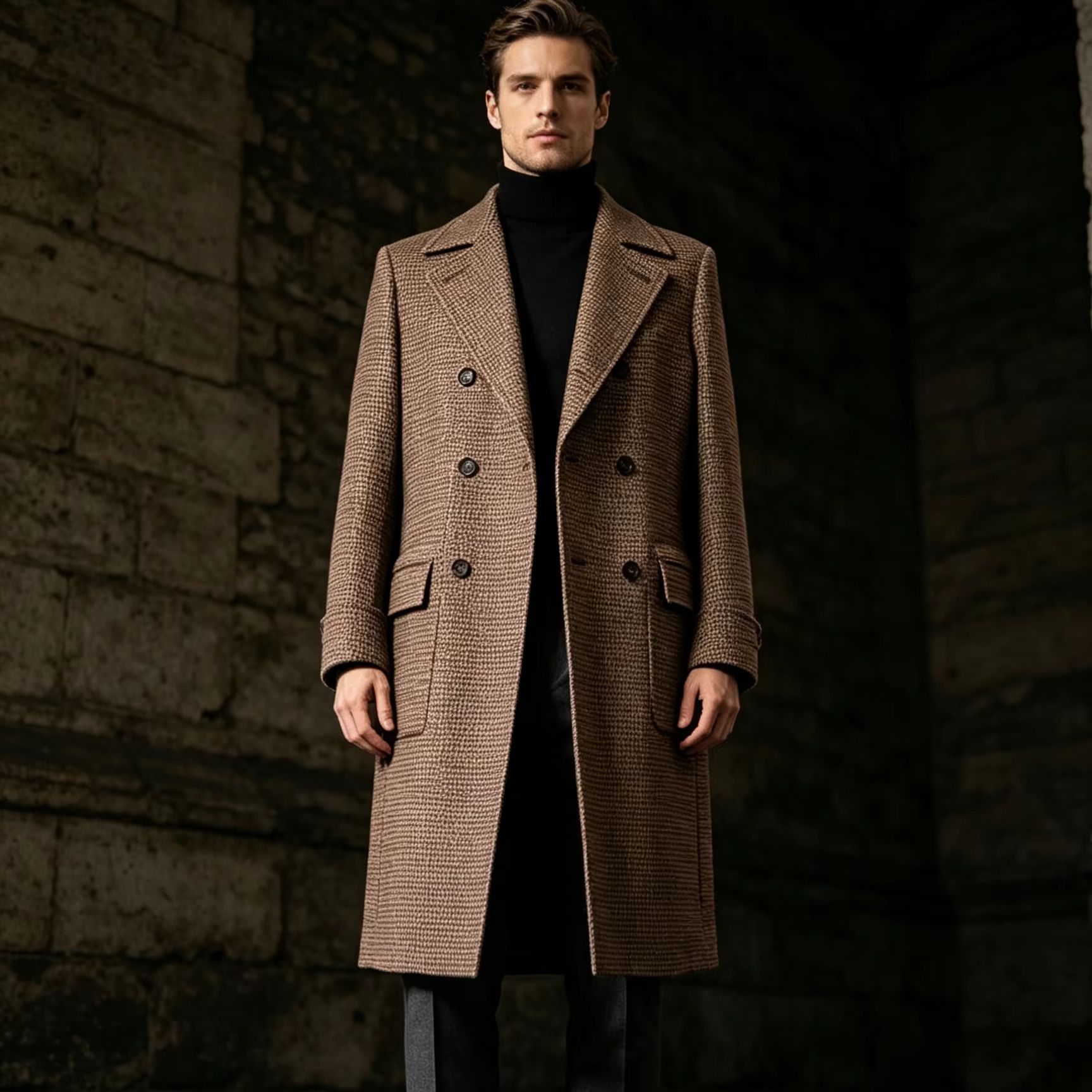 Erkekler % 100% Saf Yün Uzun P - Trench Coat Formal incelemesi ve fiyatı