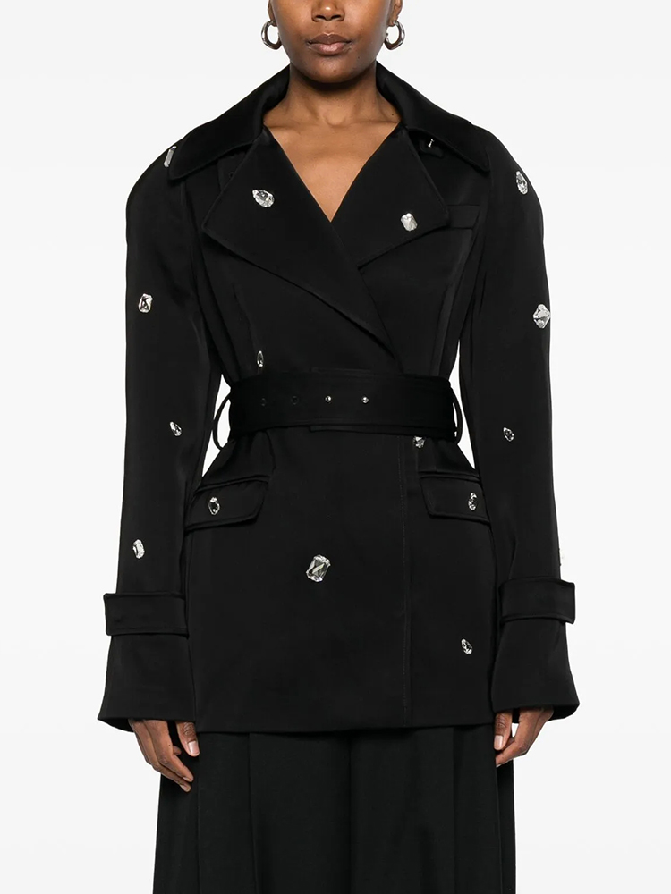 Siyah Kruvaze Trençkot Gümüş D - Trench Coat Formal incelemesi ve fiyatı