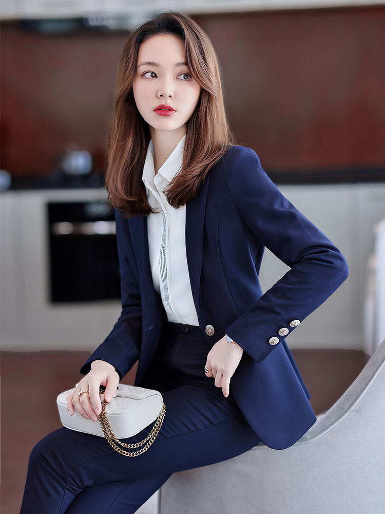 Kadın Mavi Lacivert Siyah Resm - Women Formal Wear With Black Blazer incelemesi ve fiyatı