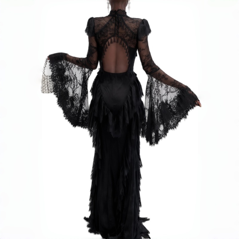 Dantelli, Yüksek Bel, Siyah, B - Women'S Gothic Formal Wear incelemesi ve fiyatı
