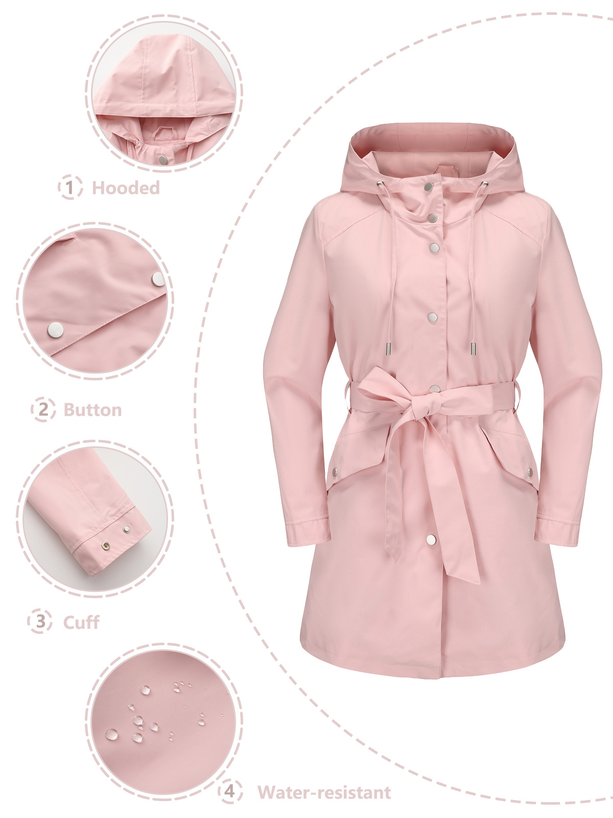 Bahar sonbahar yeni kapşonlu s - Trench Coat Formal incelemesi ve fiyatı