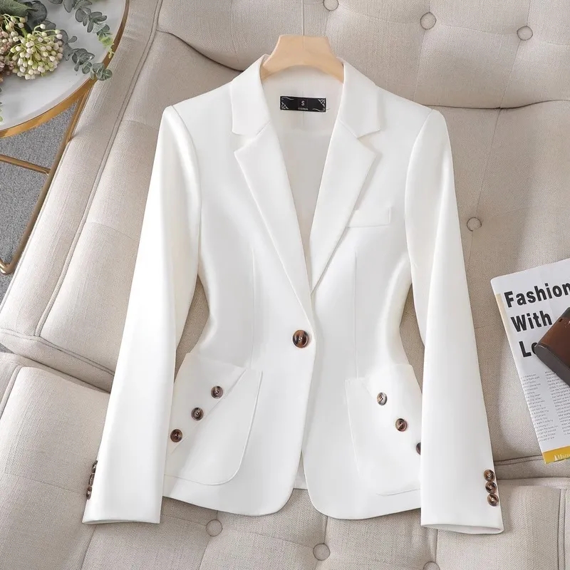 İlkbahar sonbahar kadın Blazer - Women Formal Wear Black And White incelemesi ve fiyatı