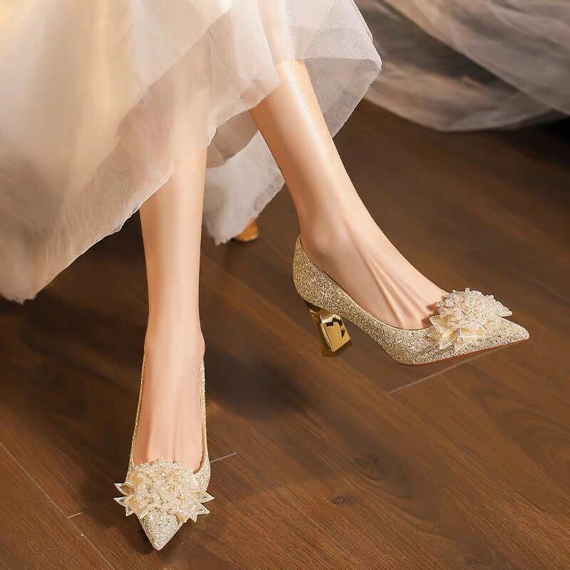 Yapay Elmaslı Çiçek Desenli Bl - Pump Heel Block incelemesi ve fiyatı
